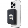 Karl Lagerfeld Embossed Karl Head bezdrátová MagSafe powerbanka s portem USB-C - 5 000 mAh - černá