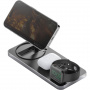 ENERGEA GoMag Station 3v1 skládací magnetický bezdrátový stojánek pro iPhone / Apple Watch / AirPods - 15W - černý