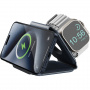 ENERGEA GoMag Trio Plus 3v1 bezdrátová MagSafe nabíječka pro iPhone / Apple Watch / AirPods - 15W - modrá