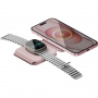 ENERGEA GoMag Trio Plus 3v1 bezdrátová MagSafe nabíječka pro iPhone / Apple Watch / AirPods - 15W - růžová