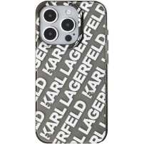 Karl Lagerfeld IML Electroplated Repeated Logo kryt pro iPhone 15 Pro Max - stříbrný