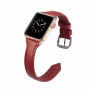 Stylový kožený řemínek pro Apple Watch Ultra 49mm / 46mm / 45mm / 44mm / 42mm - červený