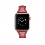 Stylový kožený řemínek pro Apple Watch Ultra 49mm / 46mm / 45mm / 44mm / 42mm - červený