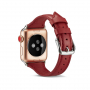 Stylový kožený řemínek pro Apple Watch Ultra 49mm / 46mm / 45mm / 44mm / 42mm - červený