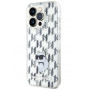 Karl Lagerfeld Monogram Choupette kryt pro iPhone 15 Pro Max - stříbrný