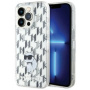 Karl Lagerfeld Monogram Choupette kryt pro iPhone 15 Pro Max - stříbrný