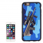 Plastový kryt s 3D motivem pušky Steyr AUG A1 pro Apple iPhone 6S / 6 - modrý