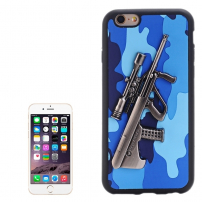 Plastový kryt s 3D motivem pušky Steyr AUG A1 pro Apple iPhone 6S / 6 - modrý