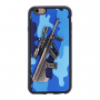 Plastový kryt s 3D motivem pušky Steyr AUG A1 pro Apple iPhone 6S / 6 - modrý