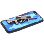Plastový kryt s 3D motivem pušky Steyr AUG A1 pro Apple iPhone 6S / 6 - modrý