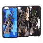 Plastový kryt s 3D motivem pušky Steyr AUG A1 pro Apple iPhone 6S / 6 - modrý