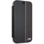 BMW Carbon Red Stripe Book pouzdro pro iPhone XR - černé