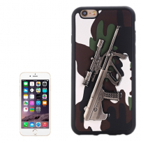 Plastový kryt s 3D motivem pušky Steyr AUG A1 pro Apple iPhone 6S / 6 - bílý