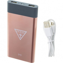 Guess powerbanka s bezdrátovým nabíjením 8000mAh - růžová