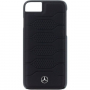 Mercedes Pattern pevné kožené pouzdro pro iPhone SE (2020/2022) / 8 / 7 - černá