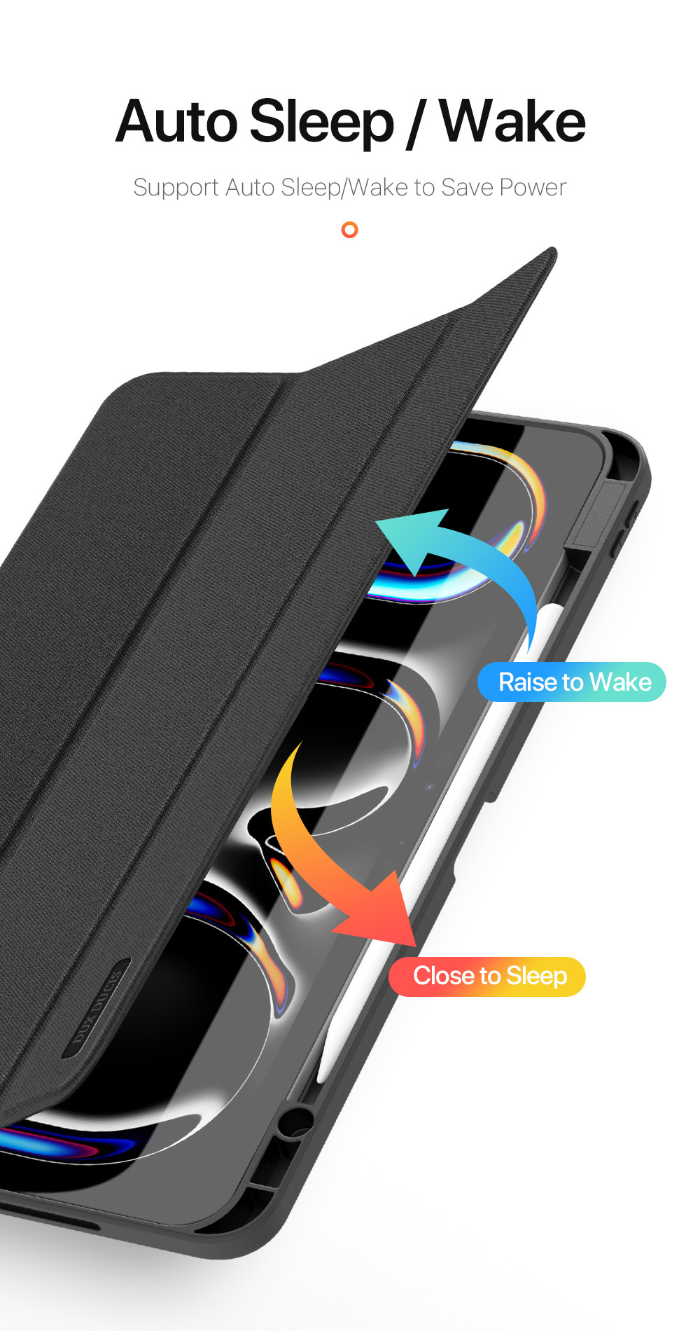 DUX DUCIS Domo pouzdro s prostorem na Apple Pencil a funkcí uspání pro iPad Pro 13