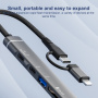 OTG-019G 5v1 hub - slot na SD / TF kartu / 2x USB-C / USB-A na USB-C - šedý