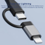 OTG-019G 5v1 hub - slot na SD / TF kartu / 2x USB-C / USB-A na USB-C - šedý
