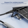 OTG-019G 5v1 hub - slot na SD / TF kartu / 2x USB-C / USB-A na USB-C - šedý