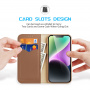 DUX DUCIS Hivo kožené flipové pouzdro pro iPhone 15 - hnědé