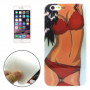 Ochranný kryt / obal s průhledným obvodovým rámečkem pro Apple iPhone 6S / 6 - sexy dívka s černými vlasy