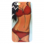 Ochranný kryt / obal s průhledným obvodovým rámečkem pro Apple iPhone 6S / 6 - sexy dívka s černými vlasy