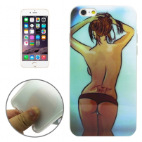 Ochranný kryt / obal s průhledným obvodovým rámečkem pro Apple iPhone 6S / 6 - sexy dívka - záda