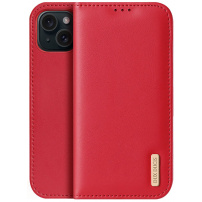 DUX DUCIS Hivo kožené flipové pouzdro pro iPhone 15 - červené