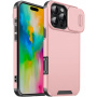 Matný kryt s posuvnou krytkou kamery pro iPhone 16 Pro - růžový