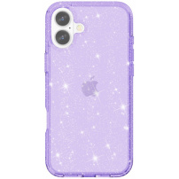 Transparentní kryt se třpytkami pro iPhone 16 - fialový