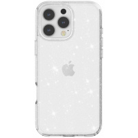 Transparentní kryt se třpytkami pro iPhone 16 Pro Max - stříbrný
