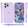 Transparentní kryt se třpytkami pro iPhone 16 Pro Max - fialový