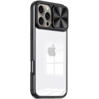 Kryt s posuvnou krytkou čočky fotoaparátu pro iPhone 16 Pro - černý