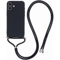 Ochranný kryt se šňůrkou pro iPhone 16 Plus - černý