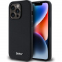 DKNY Silver Metal Logo kryt s MagSafe pro iPhone 14 Pro Max - černý