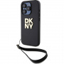 DKNY Stack Logo kryt s poutkem pro iPhone 14 Pro - černý