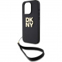 DKNY Stack Logo kryt s poutkem pro iPhone 14 Pro - černý