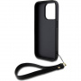 DKNY Stack Logo kryt s poutkem pro iPhone 14 Pro - černý
