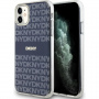 DKNY Repeat Pattern Tonal Stripe kryt s MagSafe pro iPhone 11 - tmavě modrý