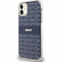 DKNY Repeat Pattern Tonal Stripe kryt s MagSafe pro iPhone 11 - tmavě modrý