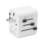 Tactical PTP univerzální cestovní adaptér s porty USB-C / USB-A a výsuvnými zástrčkami -12W - bílý