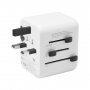 Tactical PTP univerzální cestovní adaptér s porty USB-C / USB-A a výsuvnými zástrčkami -12W - bílý