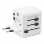 Tactical PTP univerzální cestovní adaptér s porty USB-C / USB-A a výsuvnými zástrčkami -12W - bílý