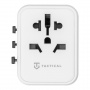 Tactical PTP univerzální cestovní adaptér s porty USB-C / USB-A a výsuvnými zástrčkami -12W - bílý