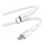 PURO Soft nabíjecí a datový kabel USB-C / Lightning pro iPhone / iPad / iPod / AirPods - 1,5 m - bílý