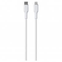 PURO Soft nabíjecí a datový kabel USB-C / Lightning pro iPhone / iPad / iPod / AirPods - 1,5 m - bílý