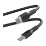 PURO Soft nabíjecí a datový kabel USB-C / Lightning pro iPhone / iPad / iPod / AirPods - 1,5 m - černý
