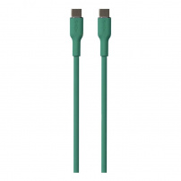 PURO Soft nabíjecí a datový kabel USB-C / USB-C pro iPhone / iPad / AirPods - 1,5 m - tmavě zelený