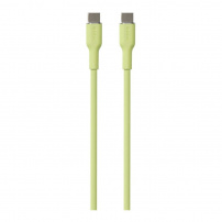 PURO Soft nabíjecí a datový kabel USB-C / USB-C pro iPhone / iPad / AirPods - 1,5 m - světle zelený