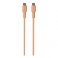 PURO Soft nabíjecí a datový kabel USB-C / USB-C pro iPhone / iPad / AirPods - 1,5 m - oranžový